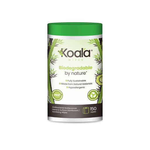 Koala Eco-Friendly Antibacterial Tub Wipes (150 ct.) - 100% Biodegradable & Compostable - Grange Europe Ltd - Online Store