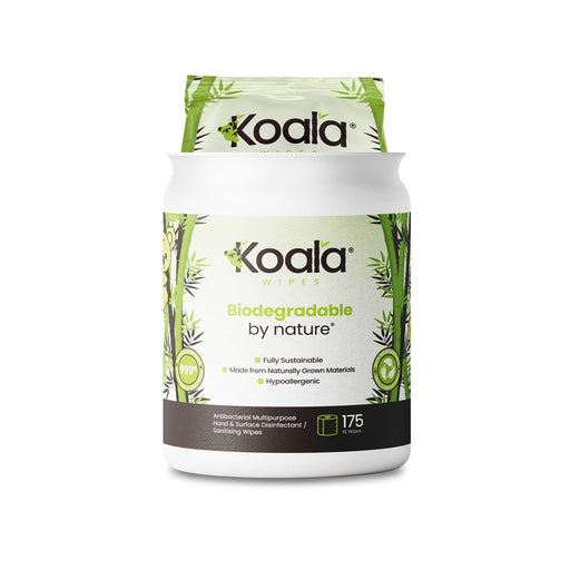 Koala Wipes biodegradable antibacterial wet wipe refills pack of 12 with 175 sheets each