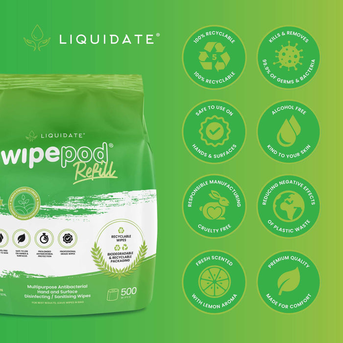 4x500 sheet multipurpose antibacterial hand and surface wet wipes recyclable rolls for offices gyms hotels and schools