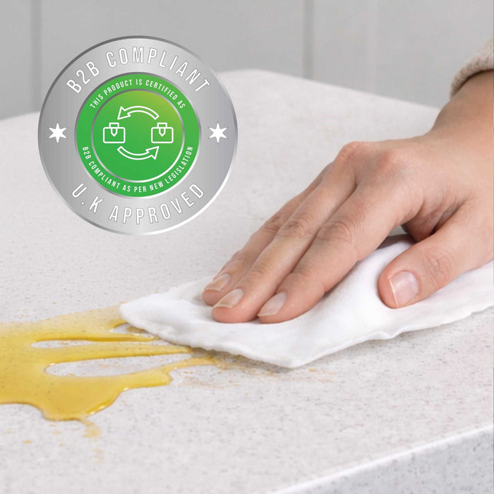 4x500 sheet multipurpose antibacterial hand and surface wet wipes roll, recyclable and alcohol-free