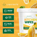 600 Sheet Lemon Fresh Kitchen Wipes antibacterial cleaning refillable bucket with recyclable spunbond material and refreshing lemon scent