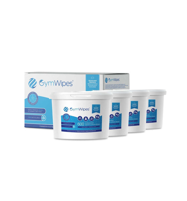 4x600 Sheet Gym Wipes recyclable antibacterial cleaning refillable buckets for gym hygiene and surface disinfection