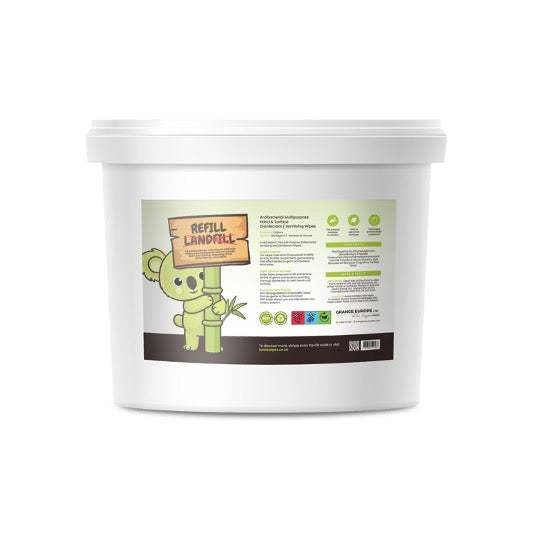 Koala® 800 Sheet XL Biodegradable & Compostable Bucket Wipes: All-Natural Germ-Killing Power for Hands & Surfaces - Grange Europe Ltd - Online Store