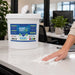 Liquidate SS4 antibacterial hand and surface wipes bucket with 1000 recyclable sheets for multi-purpose cleaning and disinfection