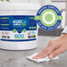 Liquidate® 600 extra-large antibacterial wipes in recyclable bucket for multi-surface cleaning and disinfection