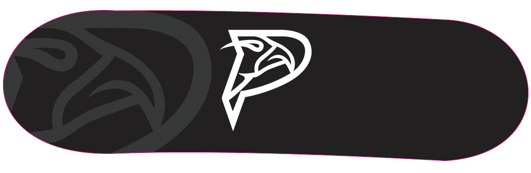 Custom printed dispenser design with logo on black background.