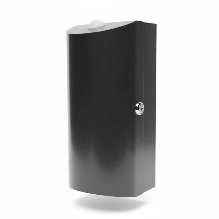 Gunmetal grey brushed stainless steel wet wipes dispenser wall-mounted with sleek design and secure lock