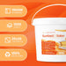 Liquidate® Sunbed & Salon antibacterial wipes in a white bucket, with orange label and 1000 spunbond sheets.