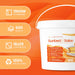 Liquidate® Sunbed & Salon antibacterial wipes in a white refillable bucket with orange label, 600 sheets of spunbond cloth.