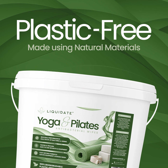 Liquidate® Yoga & Pilates Biodegradable Antibacterial Wipes - 800 Sheet Bucket