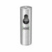 Stainless steel freestanding wet wipes dispenser with built-in waste bin and brushed silver angled top design