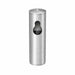 Stainless steel freestanding wet wipes dispenser with built-in waste bin and angled top in brushed silver finish