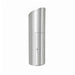 Stainless steel freestanding wet wipes dispenser with built-in waste bin and brushed silver finish