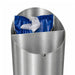 Stainless steel freestanding wet wipes dispenser with built-in waste bin and brushed silver finish