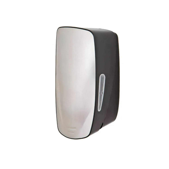 Brightwell Mercury stainless steel faced wall mounted manual soap and sanitiser dispenser with refill windows and key-lockable cover