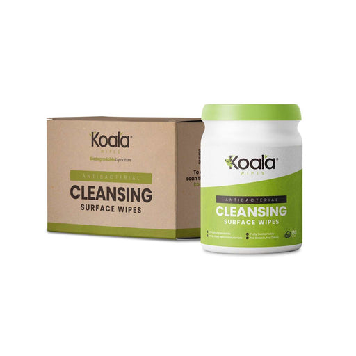 Koala Wipes antibacterial biodegradable surface cleansing wipes 130 sheets in eco-friendly packaging