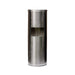 Brushed stainless steel freestanding wet wipes dispenser with built-in waste bin and flat top design