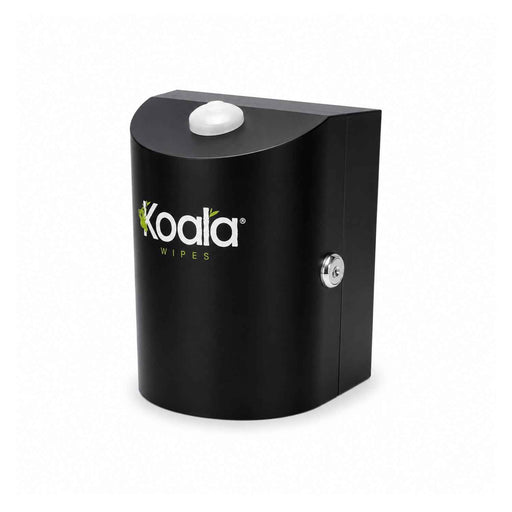 Koala Wipes® matte black stainless steel desktop wet wipes dispenser for offices and homes