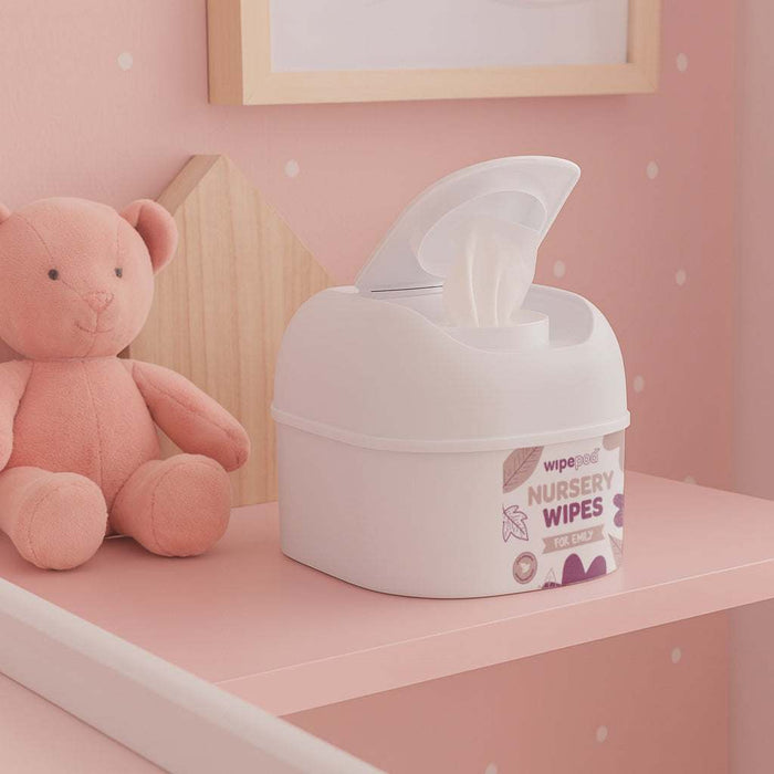 4 x 400 Sheet Nursery Wipes and Personalised WIPEPOD® Bundle