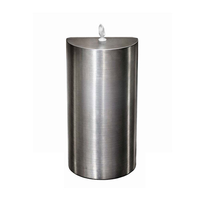 Brushed stainless steel wall-mounted wet wipes dispenser in gunmetal grey with sleek durable design