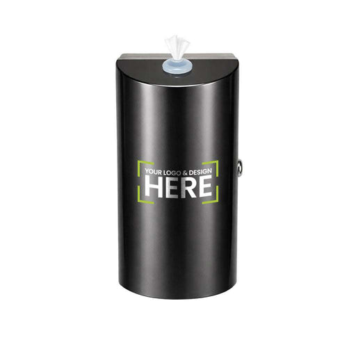 Gunmetal grey brushed stainless steel wall mounted wet wipes dispenser with sleek durable design and secure locking mechanism