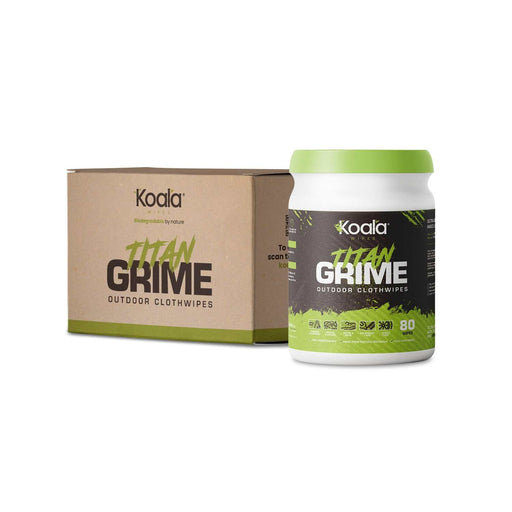Koala Wipes® Titan Grime 80 biodegradable antibacterial bamboo wipes for tough outdoor cleaning