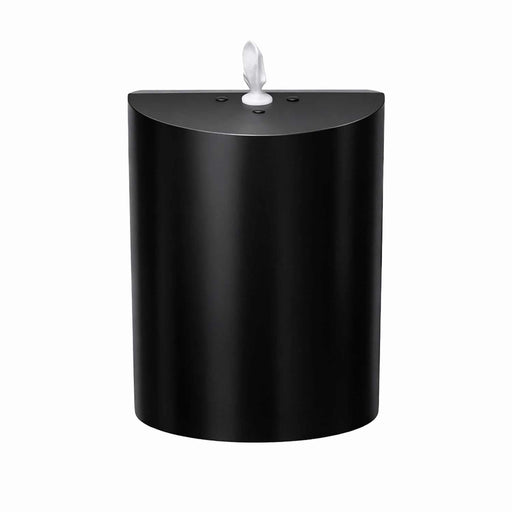 Large matt black stainless steel wall-mounted wipes dispenser with sleek design and secure locking mechanism