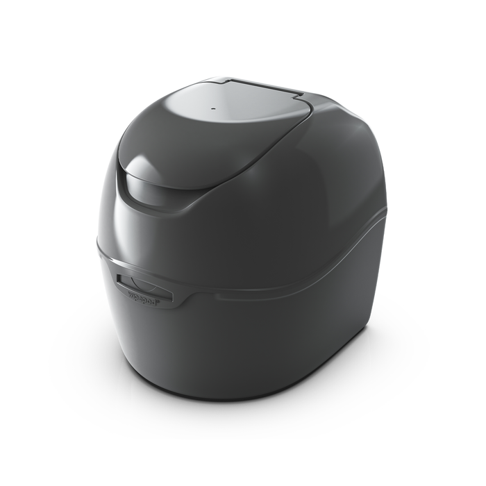 WIPEPOD XL black wet wipes dispenser with sleek design and airtight seal for freshness