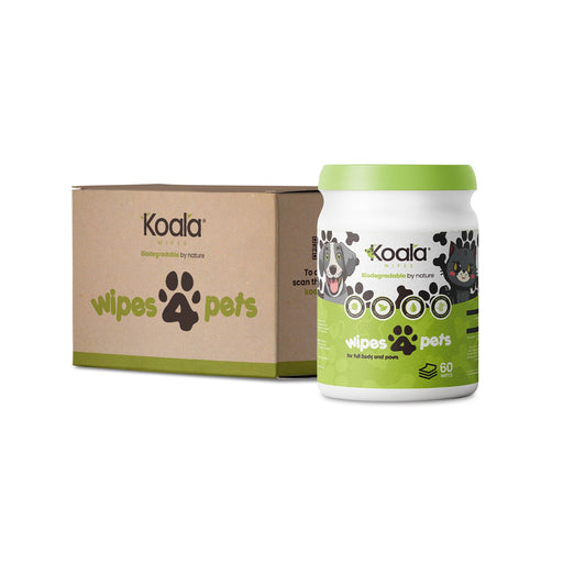 Koala Wipes biodegradable wipes for pets in eco-friendly tub with packaging