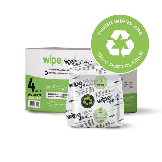 2000 XL Sheets (500/Roll), 100% Recyclable | Multipurpose Antibacterial Hand & Surface Wipes - Grange Europe Ltd - Online Store