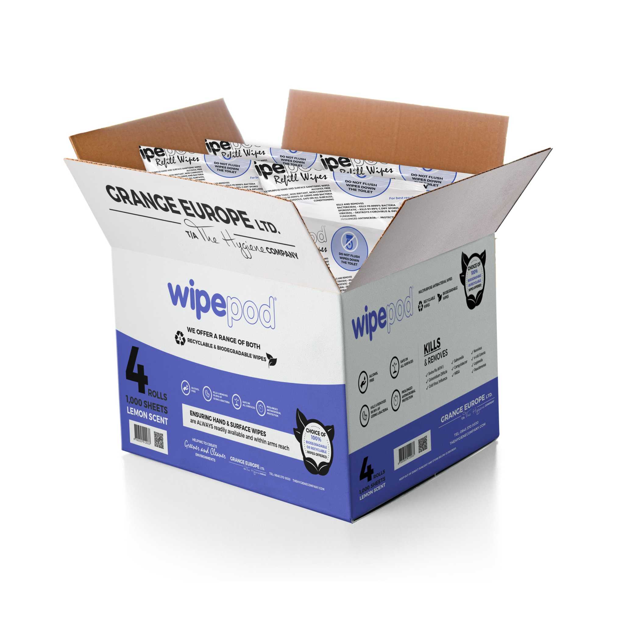 4000-Count XL Antibacterial Wet Wipes (1000 Sheets/Roll) - Multipurpose Hand & Surface Disinfectant (100% Recyclable) (Copy) - Grange Europe Ltd - Online Store