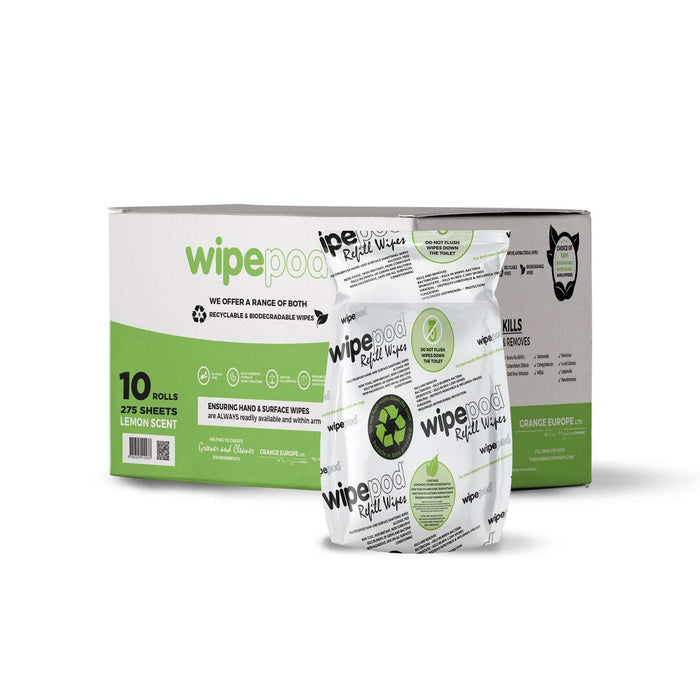2750-Count Large Biodegradable Antibacterial Wet Wipes (10 Rolls) - 100% Eco-Friendly - Grange Europe Ltd - Online Store