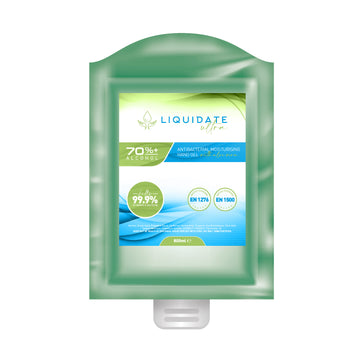 Liquidate Ultra 70% +Antibacterial, sanitiser  Alcohol Hand Gel: Box of 12 x 800ml  with Aloe Vera
