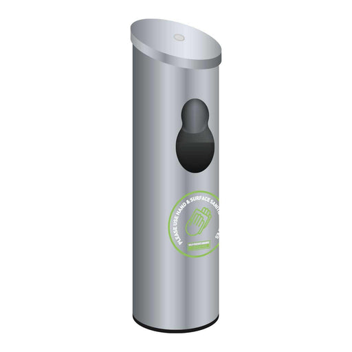 Brushed Stainless Steel Floor Standing Antibacterial Wet Wipes Dispenser with Built-in Waste Bin and Hand Gel Dispenser - Grange Europe Ltd - Online Store