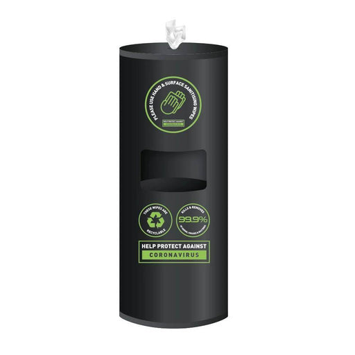 Premium Matt Black Steel Antibacterial Wipse Dispenser, Flat Top and Waste Bin - Grange Europe Ltd - Online Store
