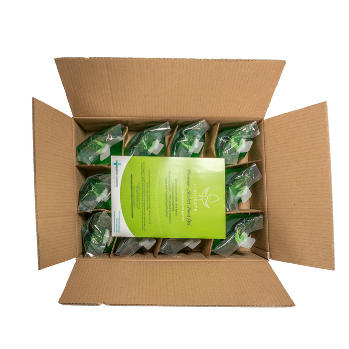 Liquidate Ultra 70% + Antibacterial Alcohol Hand Gel with Aloe Vera - Box of 12 x 800ml - Grange Europe Ltd - Online Store