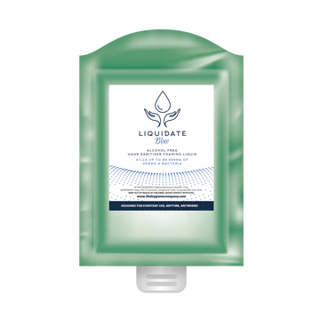 Liquidate Blue Alcohol FREE Hand sanitiser, foamer: Refill Pouch 800ml x 12 units
