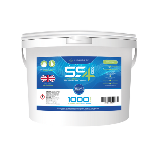 Liquidate® SS4 1000XL: Powerful Antibacterial Hand & Surface Wipes - 1000 Extra-Large, 100% Recyclable - Grange Europe Ltd - Online Store