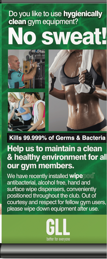 GLL Clean Gym Promotional Pull Up Banner